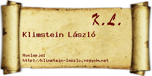 Klimstein László névjegykártya