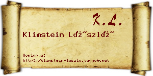 Klimstein László névjegykártya