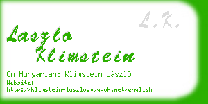 laszlo klimstein business card
