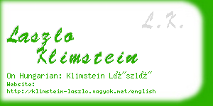 laszlo klimstein business card